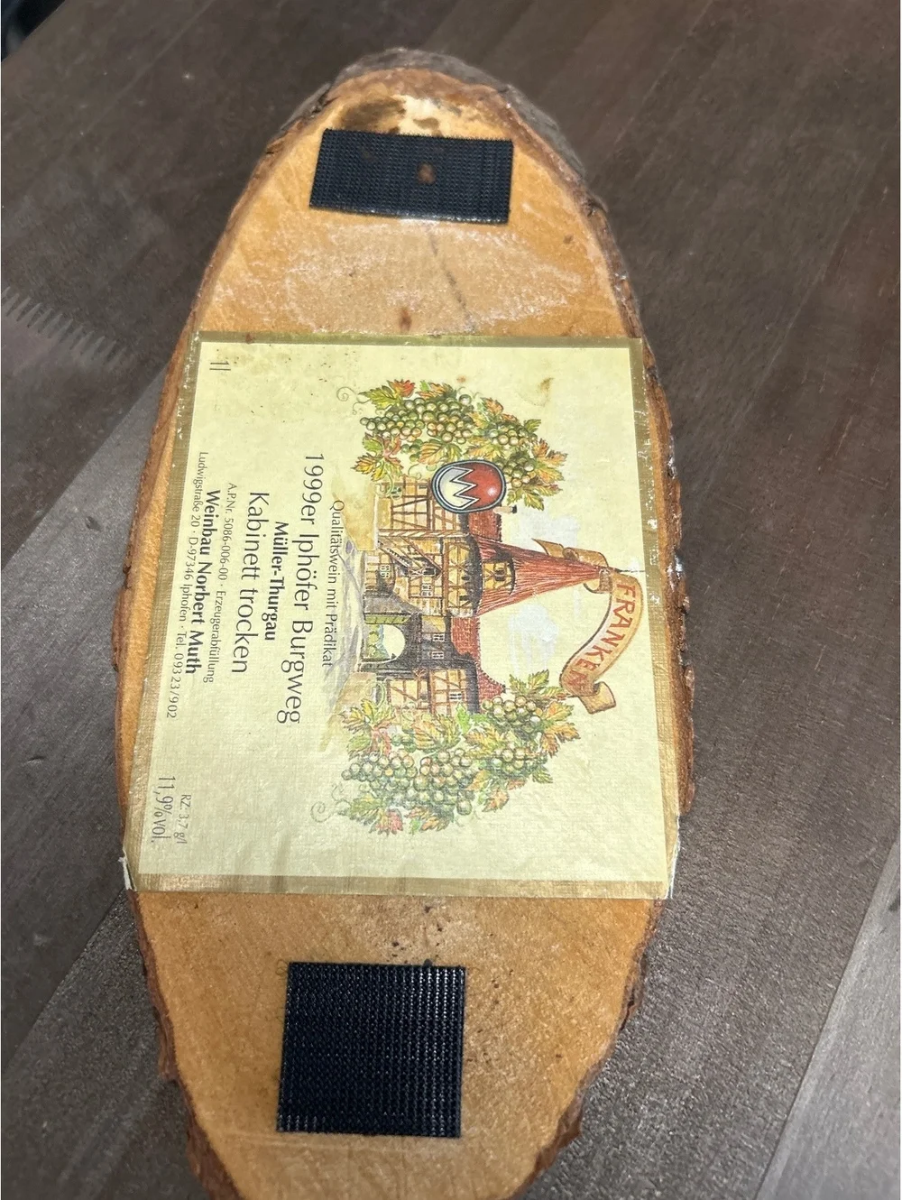 Vintage Hand-Painted Wooden Plaque with German Poem and Floral Design